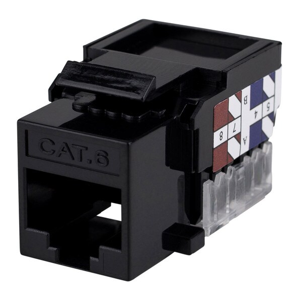 Main product image for Cat 6 Black Keystone Jack Punch Down 150-808
